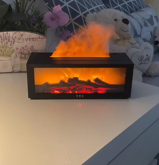 Difusor y humidificador de aroma con efecto llama 3D